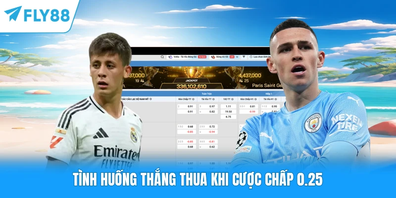 Tình huống thắng thua khi cược chấp 0.25